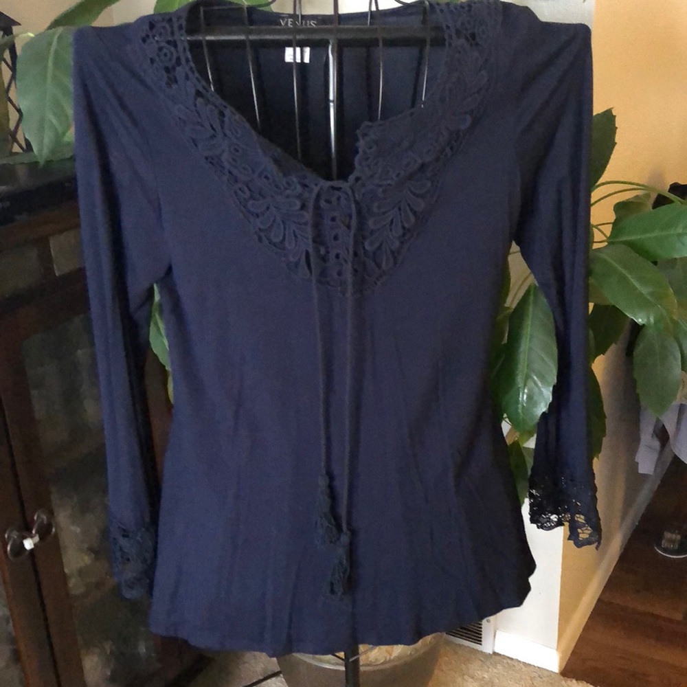 Blue long sleeve top